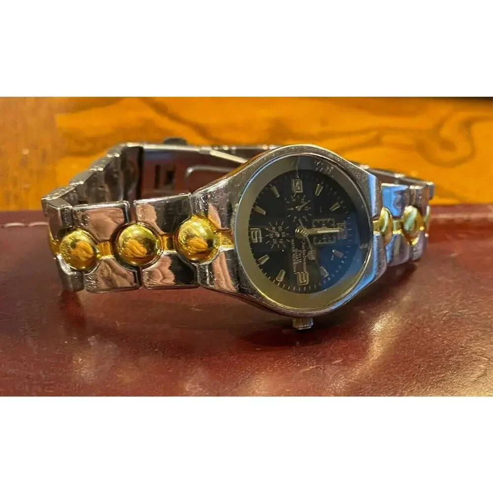 Women's 28mm Two Tone Charles Dumont Paris Watch, Black Face